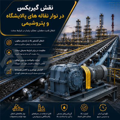 نقش گیربکس در نوار نقالههای پالایشگاه و پتروشیمی