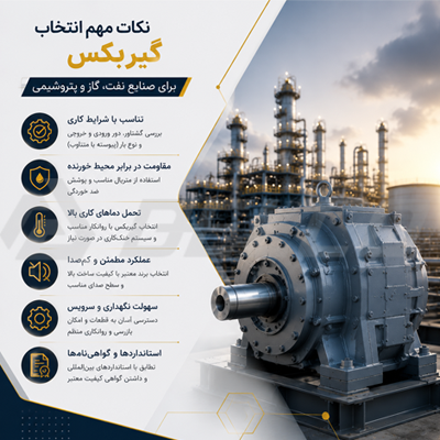 نکات مهم انتخاب گیربکس برای صنایع نفت، گاز و پتروشیمی
