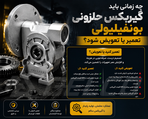 چه زمانی باید گیربکس حلزونی بونفیلیولی تعمیر یا تعویض شود؟