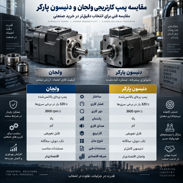 مقایسه پمپ کارتریجی ولجان و دنیسون پارکر