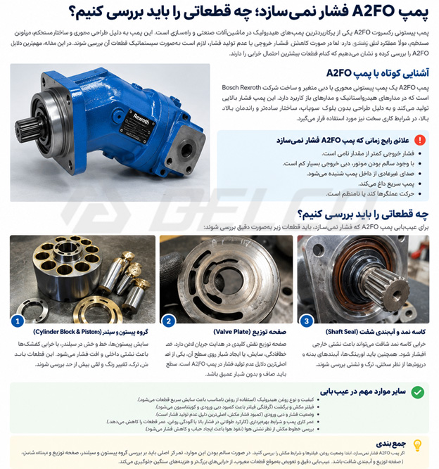 مسیر مکش؛ اولین بخش برای بررسی در پمپ پیستونی سرکج A2FO
