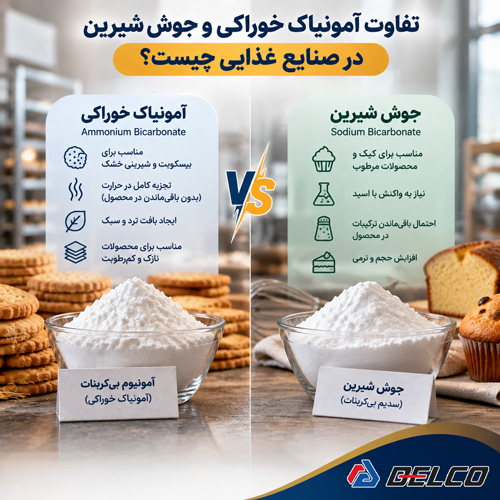 تفاوت آمونیاک خوراکی و جوش شیرین در صنایع غذایی چیست؟