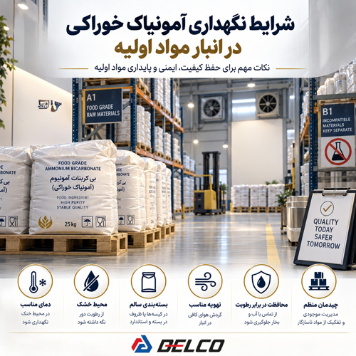 شرایط نگهداری آمونیاک خوراکی در انبار مواد اولیه