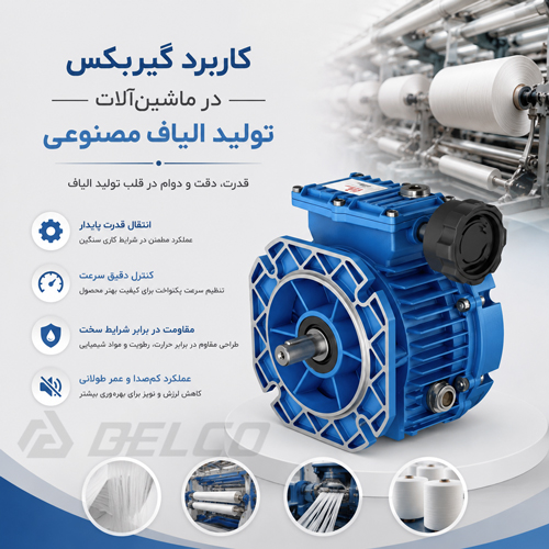 کاربرد گیربکس در ماشین‌ آلات تولید الیاف مصنوعی