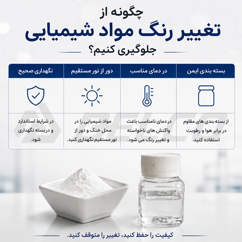 چگونه از تغییر رنگ مواد شیمیایی جلوگیری کنیم؟