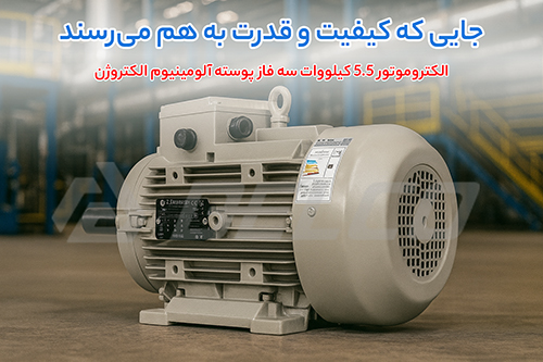 الکتروموتور 5.5 کیلووات سه فاز پوسته آلومینیوم الکتروژن