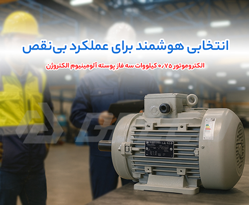 الکتروموتور 0.75 کیلووات سه فاز پوسته آلومینیوم الکتروژن