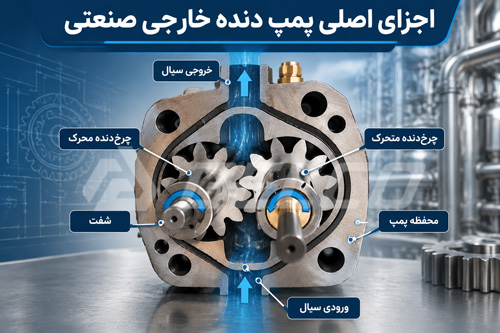 اجزای اصلی پمپ دنده خارجی صنعتی
