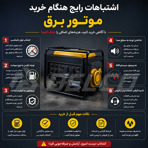اشتباهات رایج هنگام خرید موتور برق