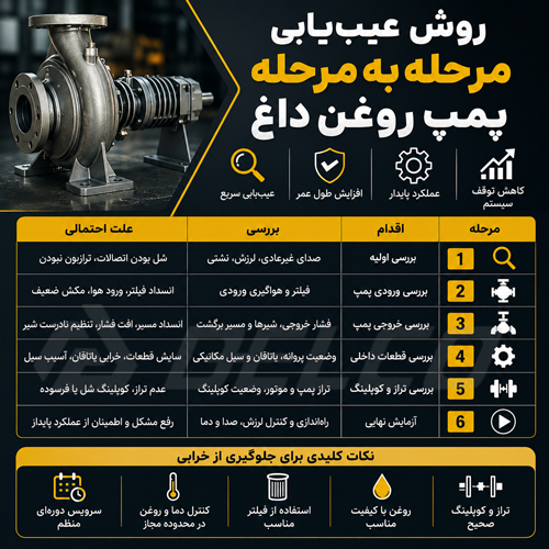 روش عیب یابی مرحله به مرحله پمپ روغن داغ