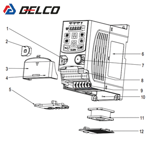 بررسی ساختار اجزای اینورتر GD20-0R4G-S2