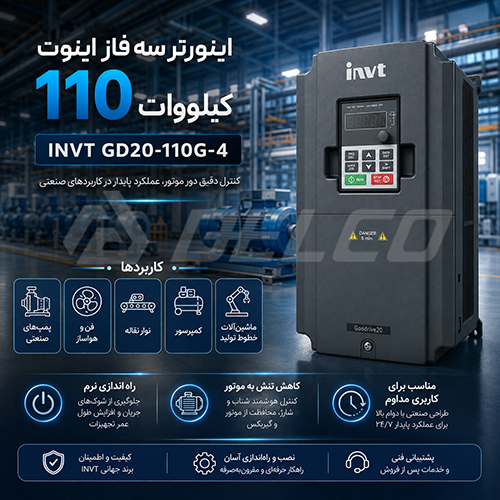 ویژگی اینورتر سه فاز اینوت 110 کیلووات INVT GD20-110G-4