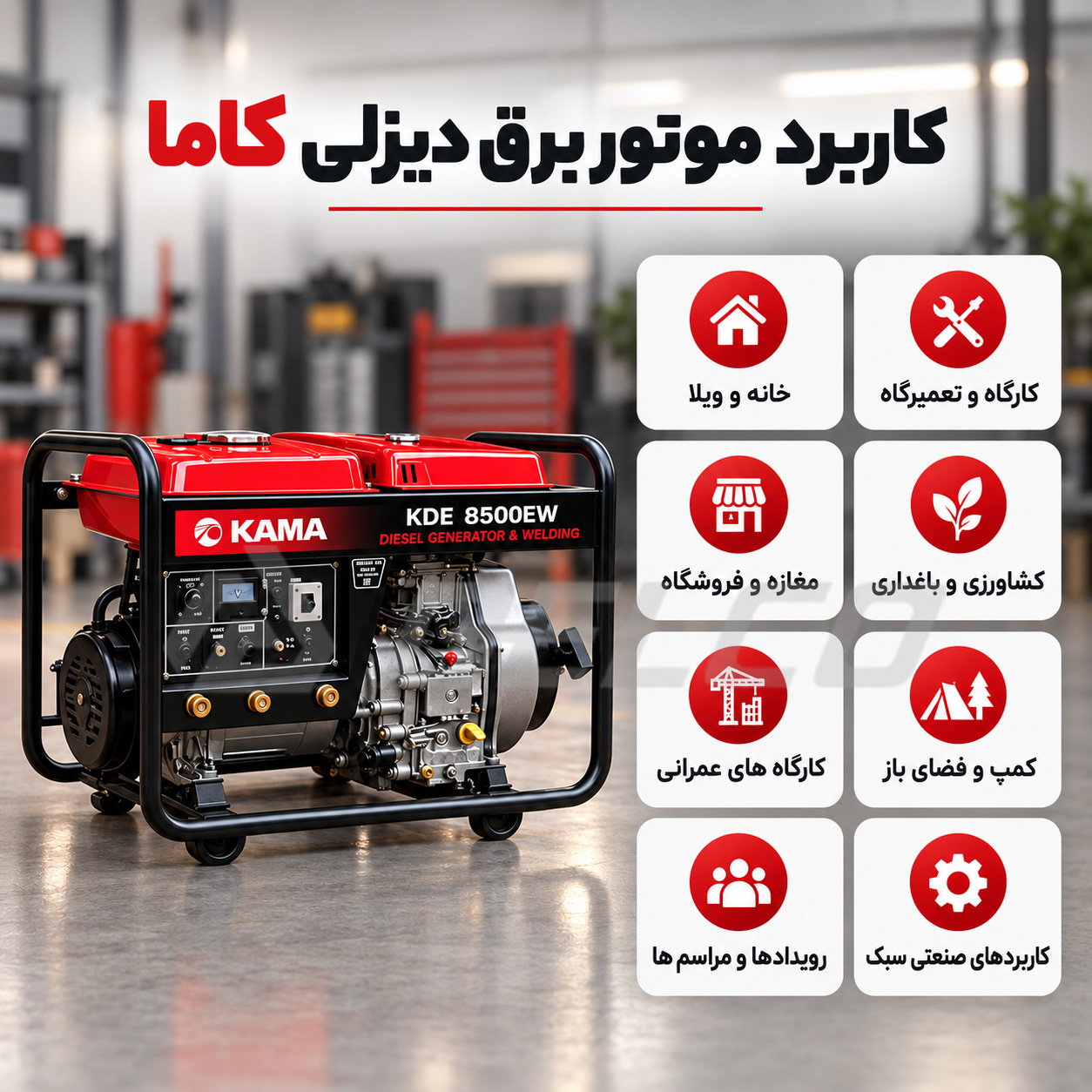 موتور برق گازوئیلی کاما