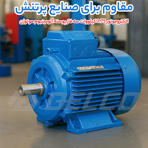 الکتروموتور 0.75 کیلووات سه فاز پوسته آلومینیوم موتوژن