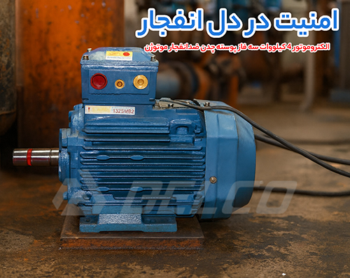 الکتروموتور 4 کیلووات سه فاز پوسته چدن ضدانفجار موتوژن