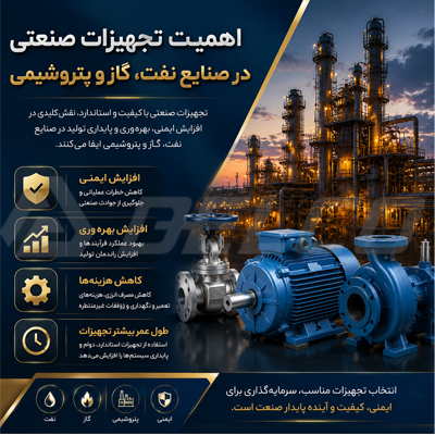  تجهیزات صنعتی در صنایع نفت، گاز و پتروشیمی
