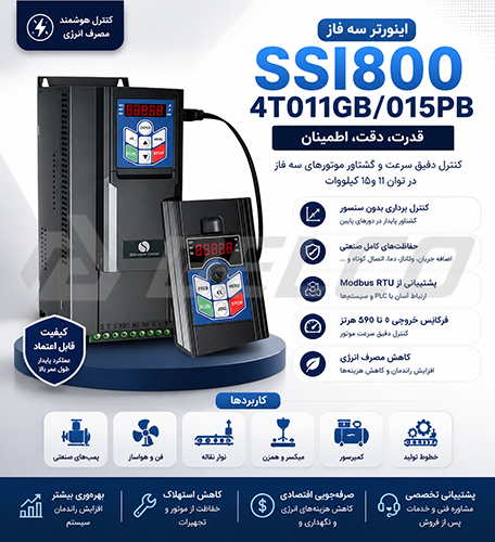 مشخصات فنی اینورتر SSI800-4T011GB/015PB