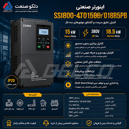 کاربرد اینورتر SSI800-4T015GB/018R5PB در صنایع مختلف