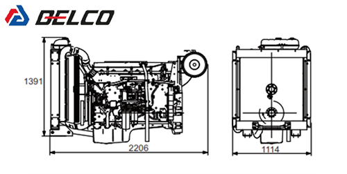 ابعاد موتور TAD1341 دیزل ژنراتور ولوو
