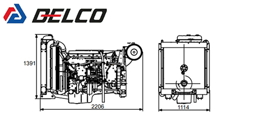 ابعاد موتور TAD1342GE دیزل ژنراتور ولوو