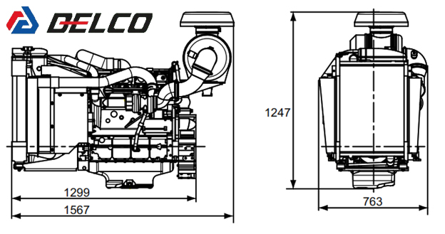 ابعاد موتور TAD530GE دیزل ژنراتور ولوو