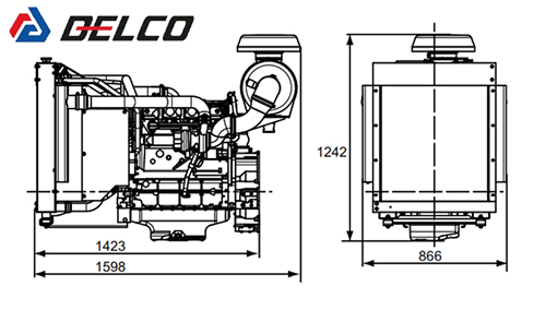 ابعاد موتور TAD532GE دیزل ژنراتور ولوو