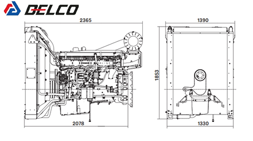 ابعاد موتور TWD1744GE دیزل ژنراتور ولوو