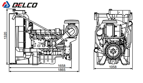 ابعاد موتور TAD734GE دیزل ژنراتور 275 کاوا ولوو