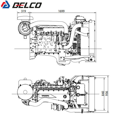 ابعاد موتور TAD843GE ولوو پنتا