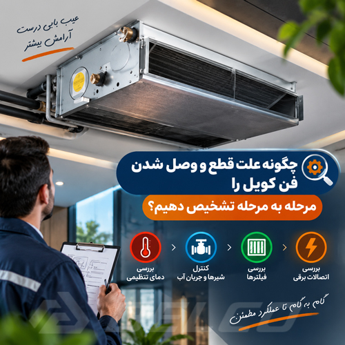 چگونه علت قطع و وصل شدن فن کویل را مرحله به مرحله تشخیص دهیم؟