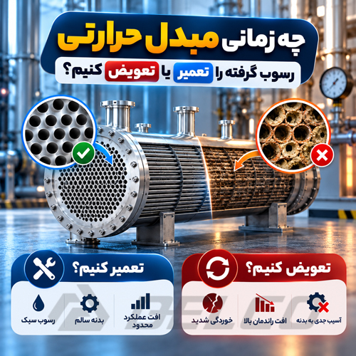 چه زمانی مبدل حرارتی رسوب گرفته را تعمیر یا تعویض کنیم؟