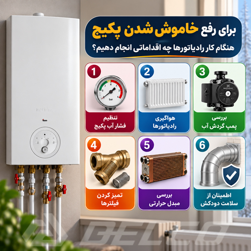 برای رفع خاموش شدن پکیج هنگام کار رادیاتور ها چه اقداماتی انجام دهیم؟
